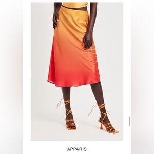 Apparis orange sunset ombré skirt